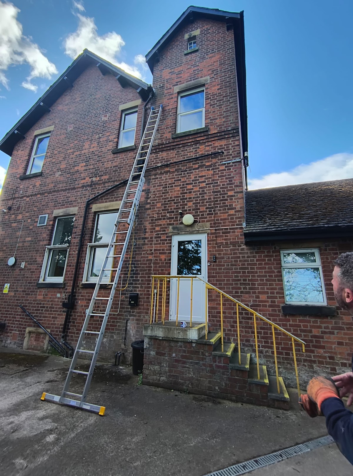 Phil from F P Turner on site at a three-storey property in Preston